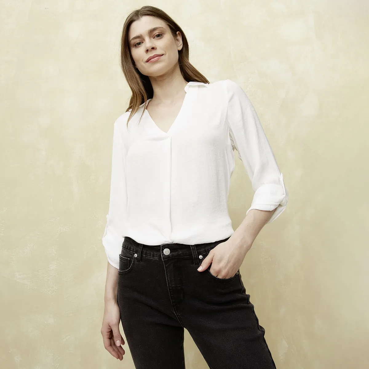 UNIVERSITY CLUB - Blusa Mujer University Club Manga Larga Cuello V