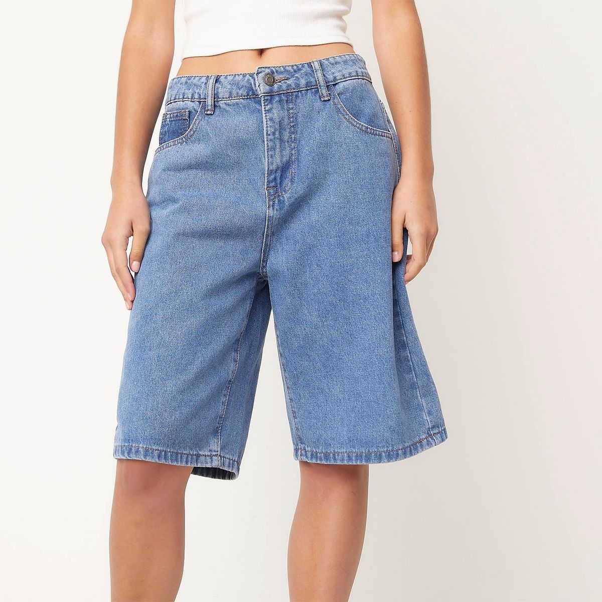 SYBILLA - Bermuda Jeans Mujer Sybilla Regular Fit Algodón