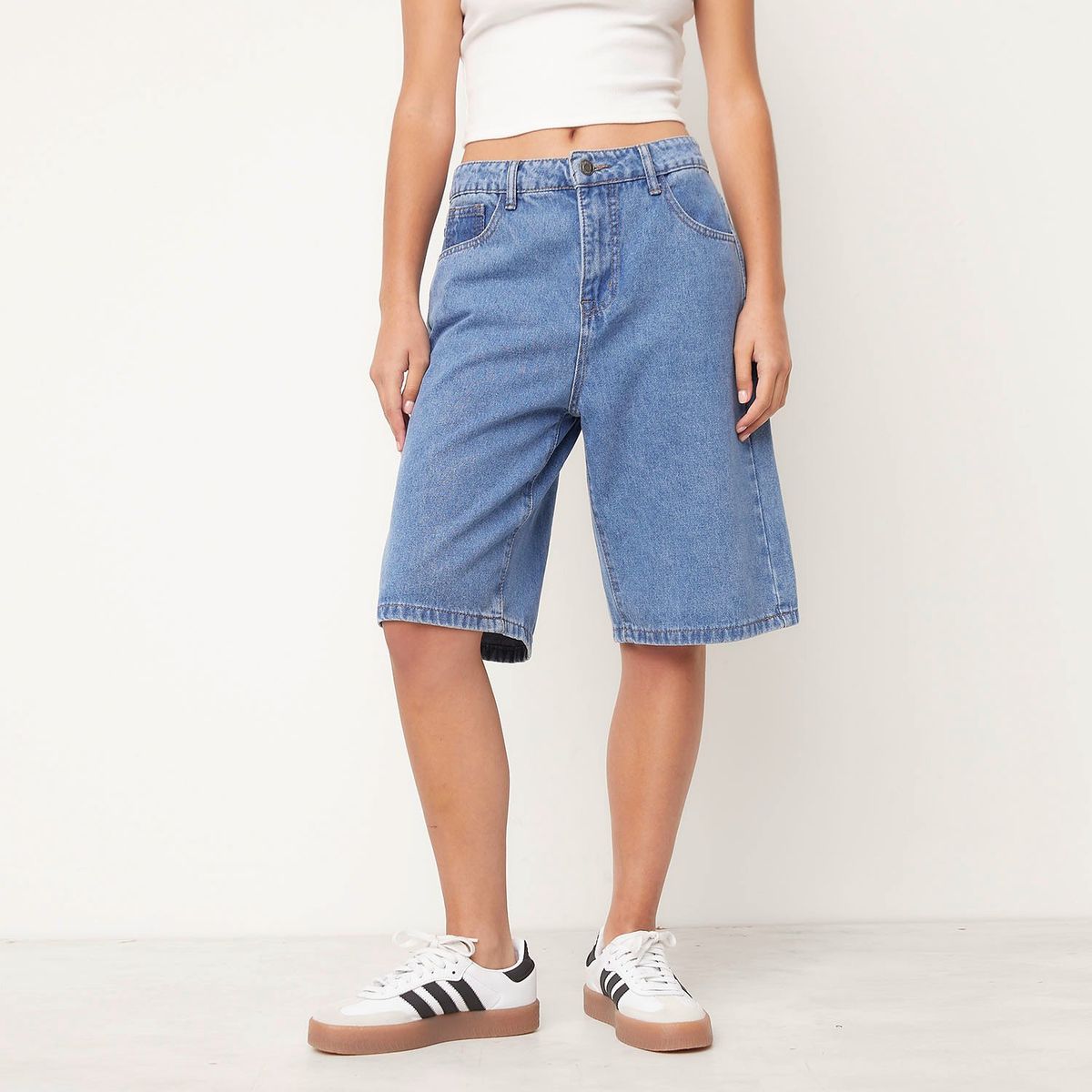 SYBILLA - Bermuda Jeans Mujer Sybilla Regular Fit Algodón