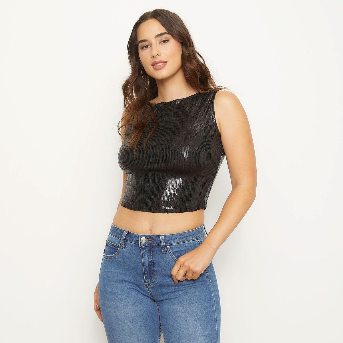 MOSSIMO - Blusa Cropped Sin Mangas Mujer Mossimo