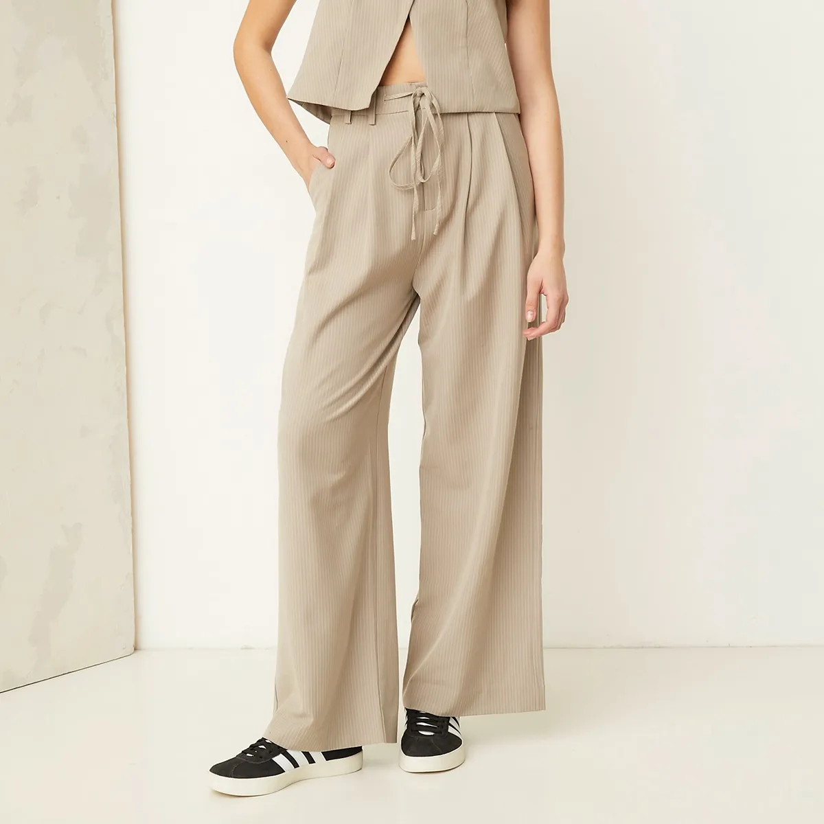 AMERICANINO - Pantalón Sastrero Mujer Americanino Wide Leg Tiro Alto