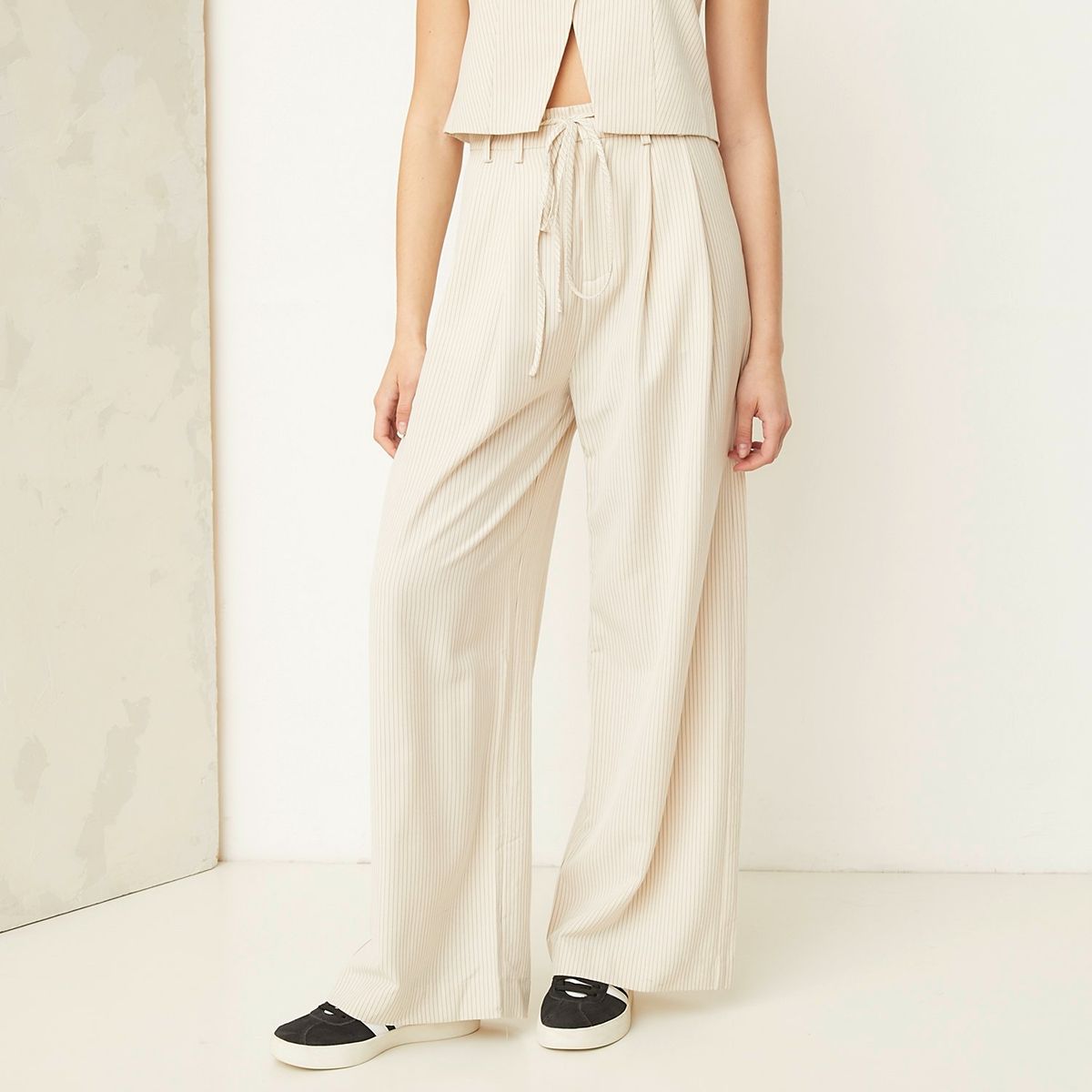 AMERICANINO - Pantalón Sastrero Mujer Americanino Wide Leg Tiro Alto