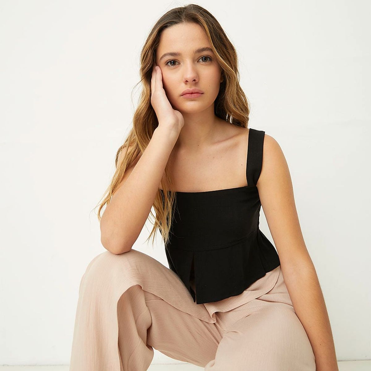 SYBILLA - Blusa Cropped Sin Mangas Mujer Sybilla