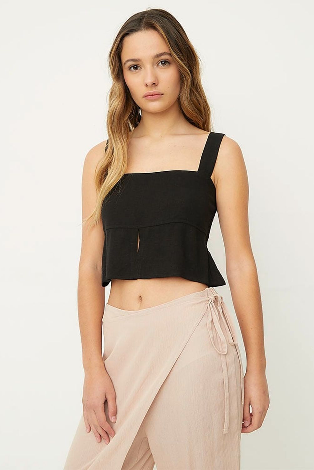 SYBILLA - Blusa Cropped Sin Mangas Mujer Sybilla
