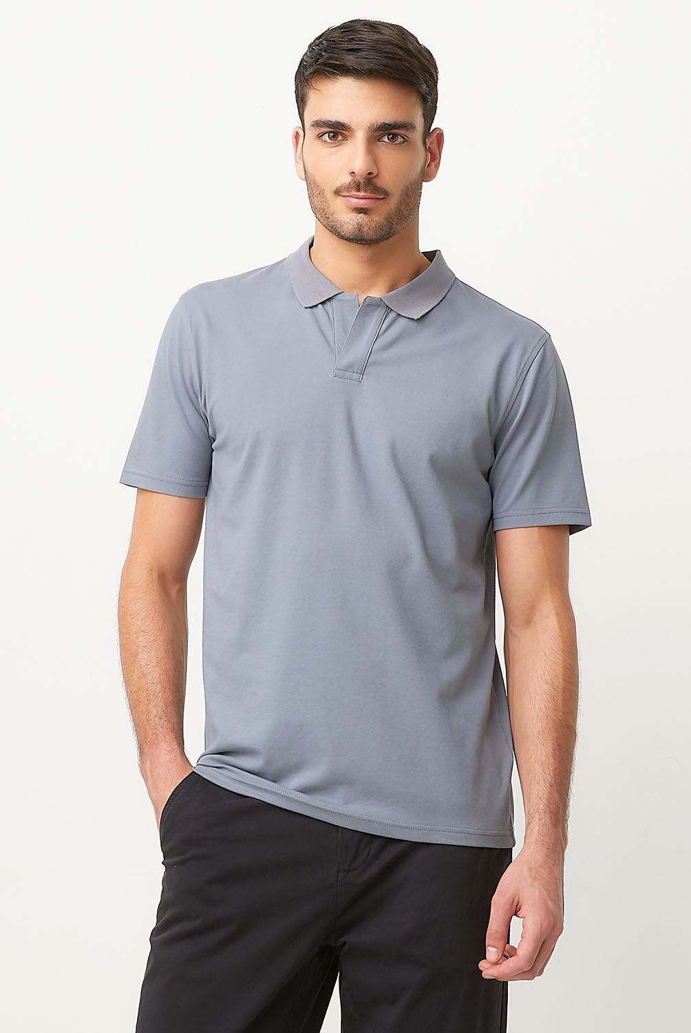 BASEMENT - Polera Basement Casual Manga Corta Algodón Hombre
