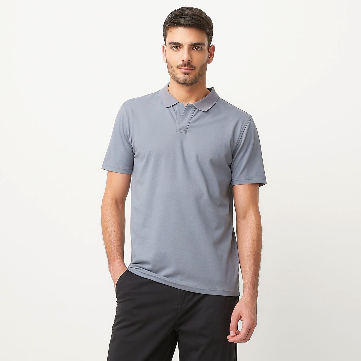 BASEMENT - Polera Basement Casual Manga Corta Algodón Hombre