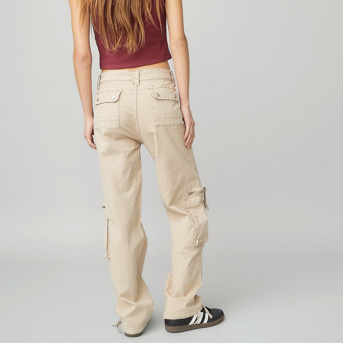 AMERICANINO - Pantalón Cargo Mujer Americanino Tiro Medio Algodón