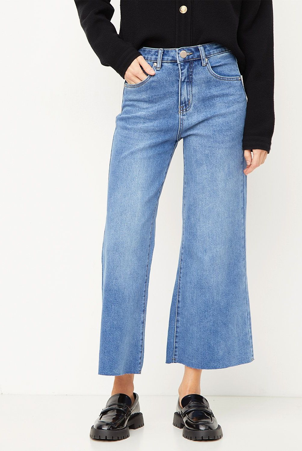 BASEMENT - Jeans Tiro Alto Mujer Basement Denim