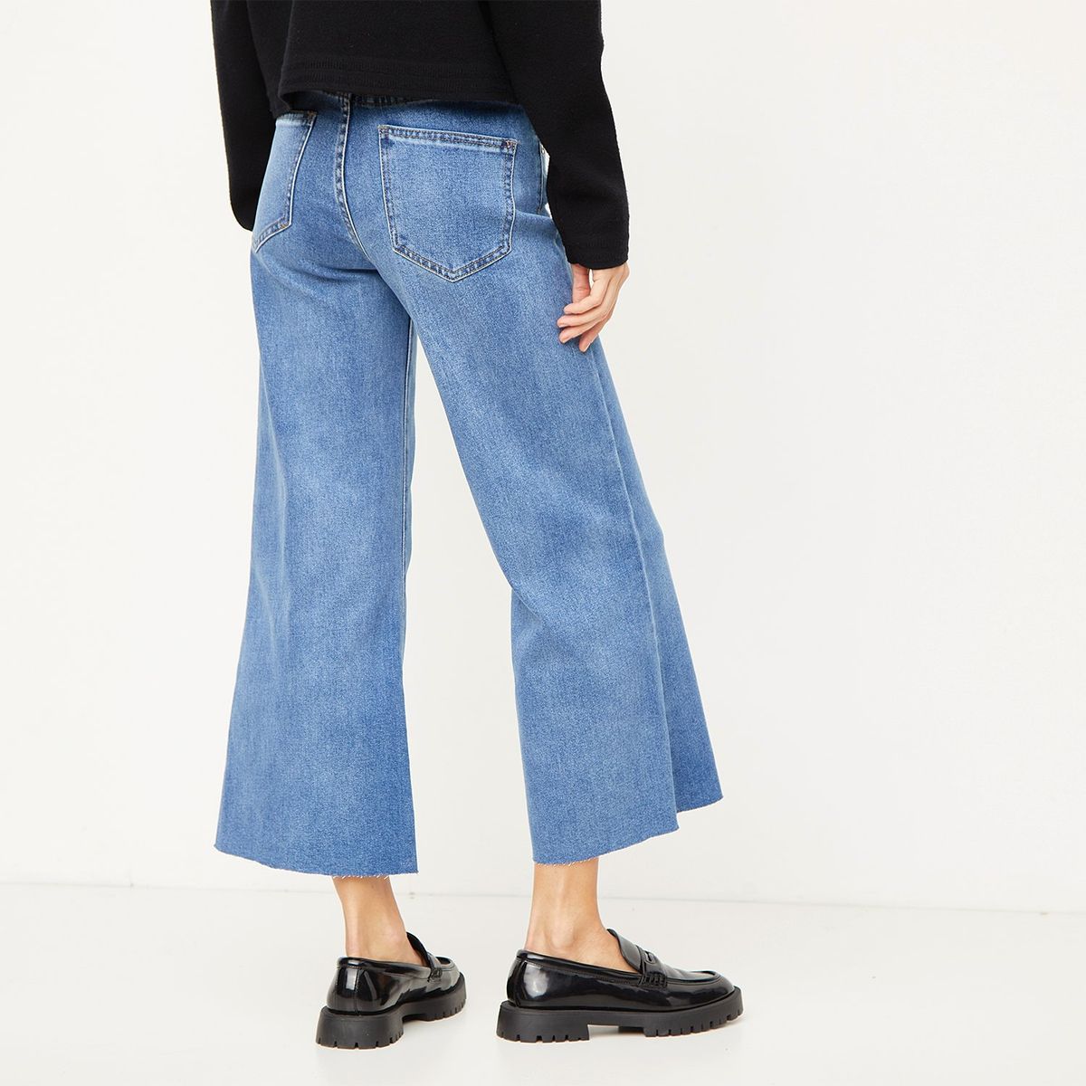BASEMENT - Jeans Wide Leg Tiro Alto Mujer Basement