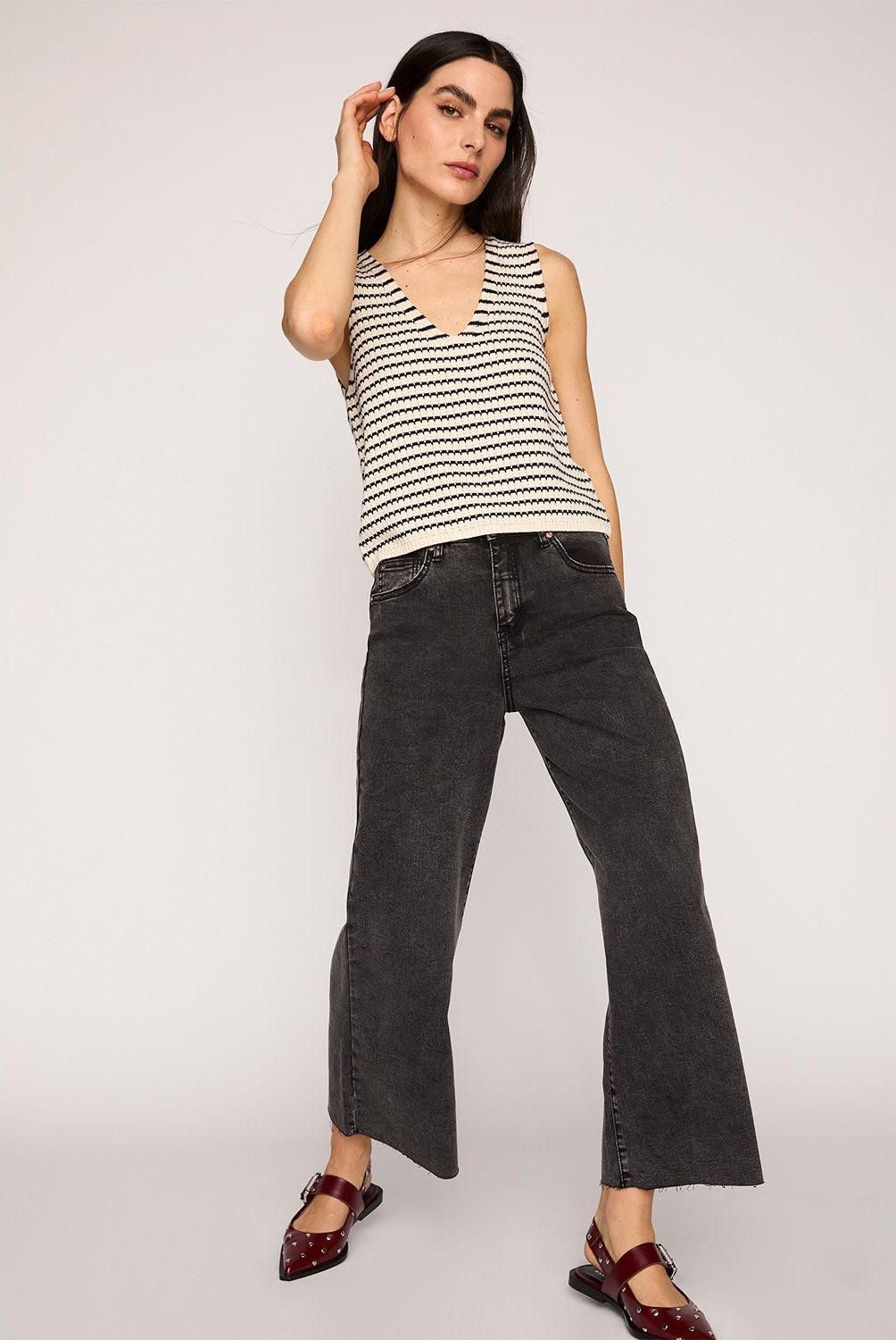 BASEMENT - Jeans Tiro Alto Mujer Basement Denim