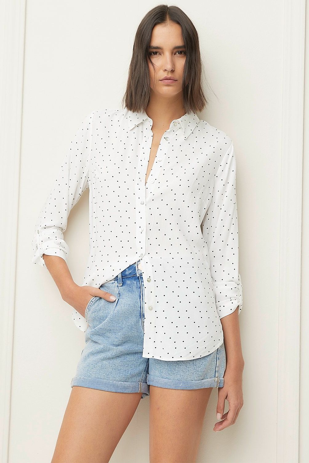 BASEMENT - Blusa Mujer Basement Manga Larga Viscosa Estampada