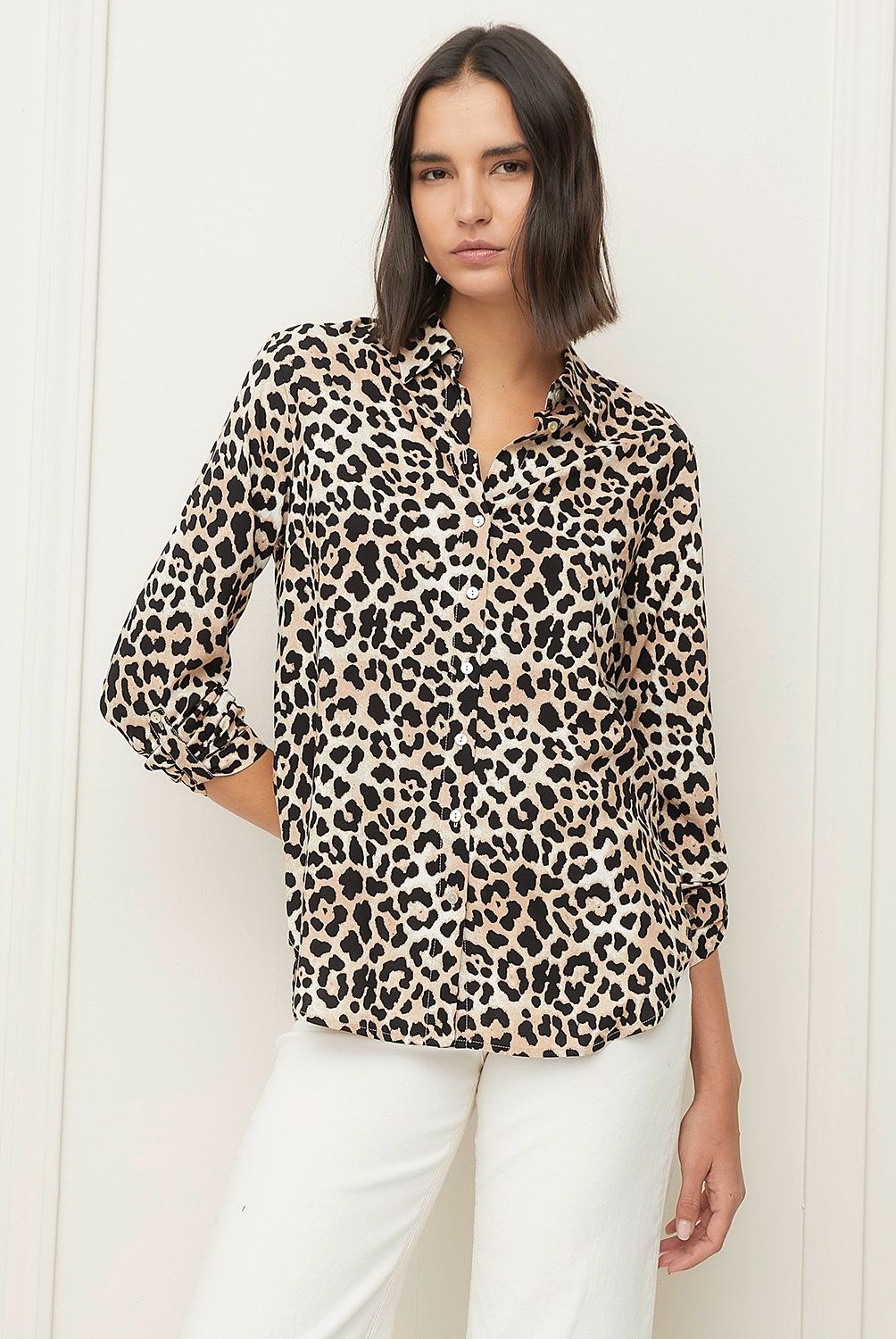 BASEMENT - Blusa Mujer Basement Manga Larga Viscosa Estampada