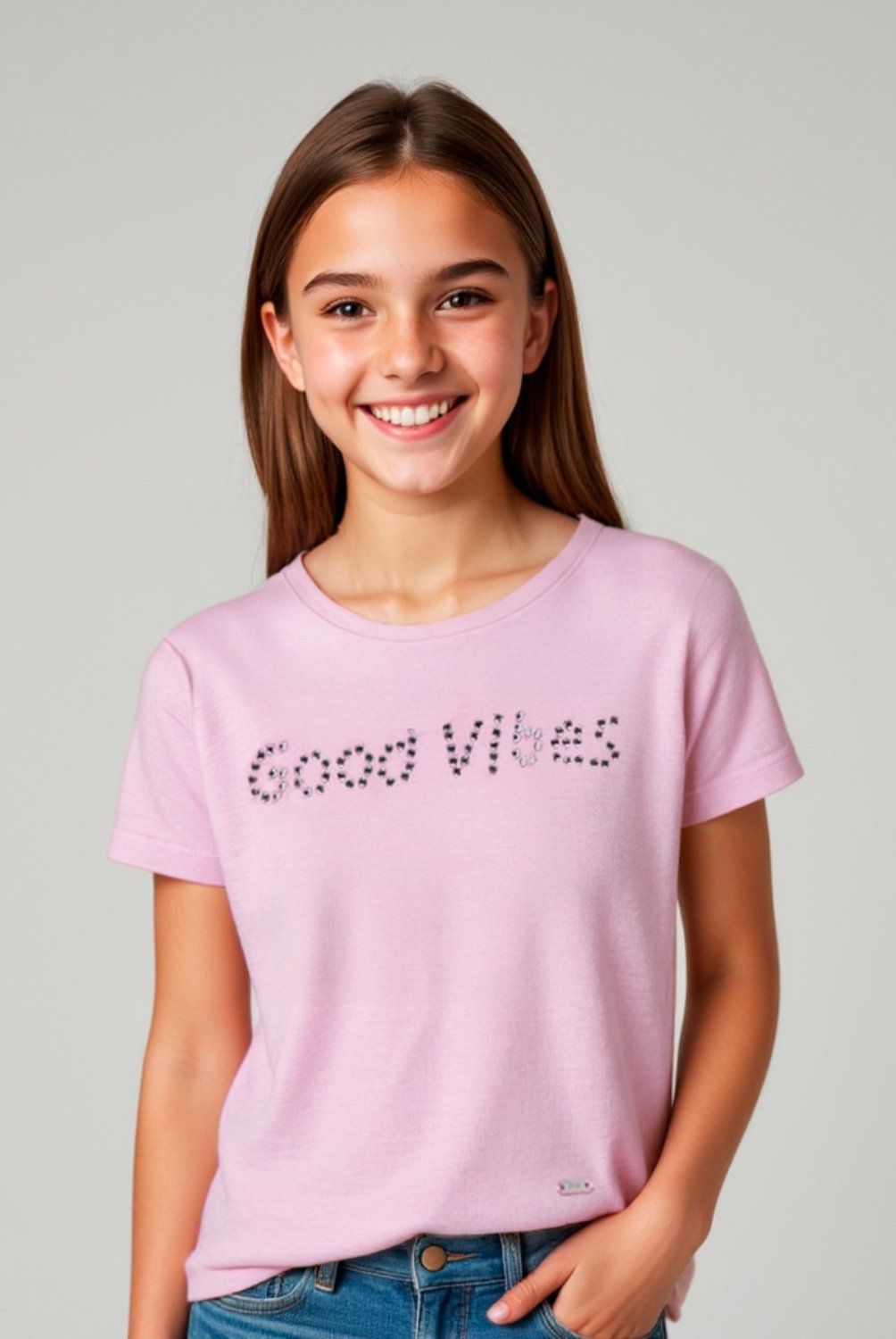 ELEVEN - Polera Algodón Estampada Niña Eleven Manga Corta