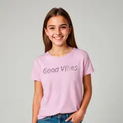 ELEVEN - Polera Algodón Estampada Niña Manga Corta