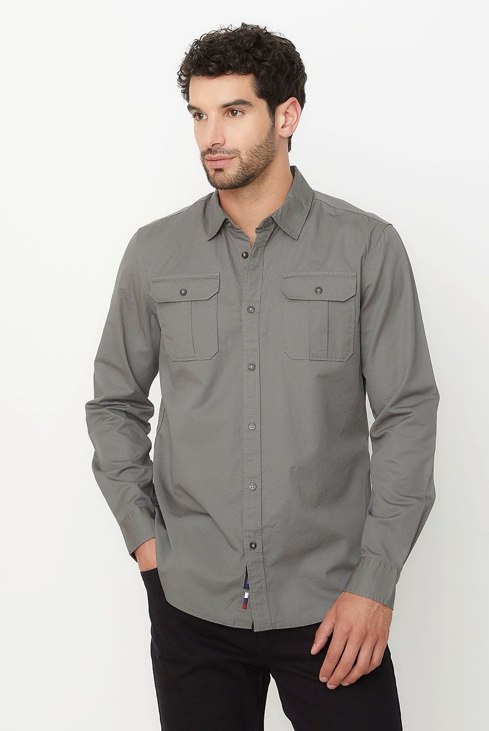 UNIVERSITY CLUB - Camisa Manga Larga Casual Algodón Hombre
