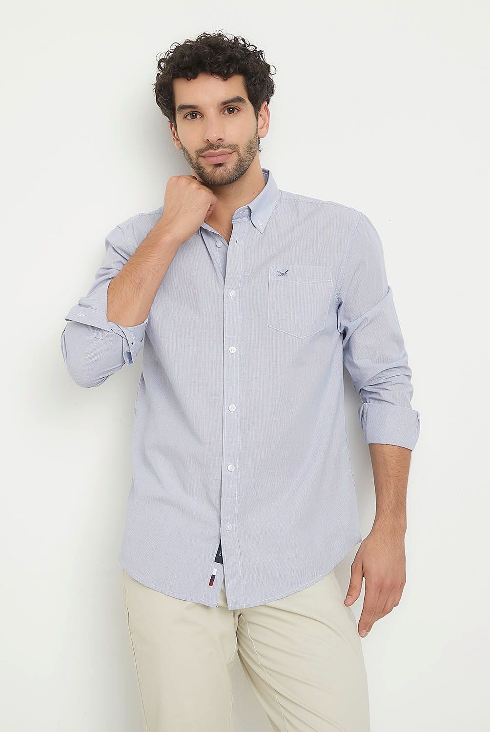 UNIVERSITY CLUB - Camisa Manga Larga Casual Algodón Hombre University Club