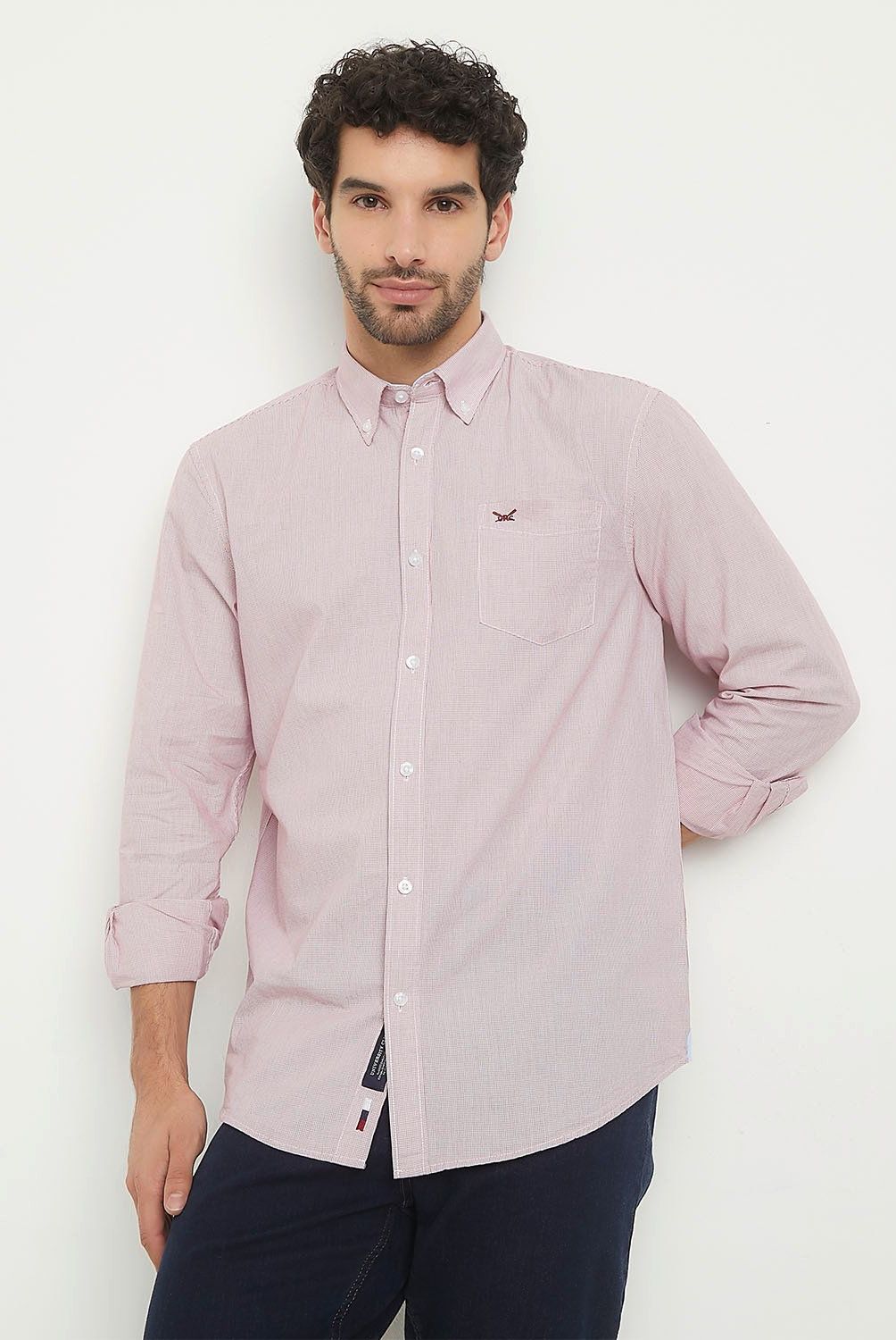 UNIVERSITY CLUB - Camisa Manga Larga Casual Algodón Hombre University Club