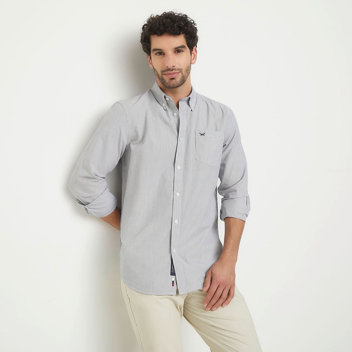 UNIVERSITY CLUB - Camisa Manga Larga Casual Algodón Hombre University Club