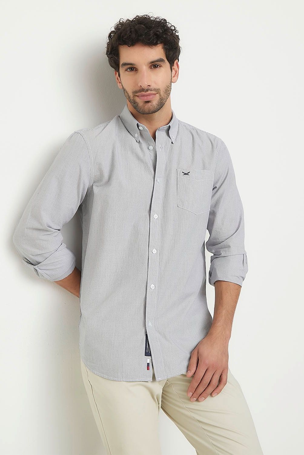 UNIVERSITY CLUB - Camisa Manga Larga Casual Algodón Hombre University Club