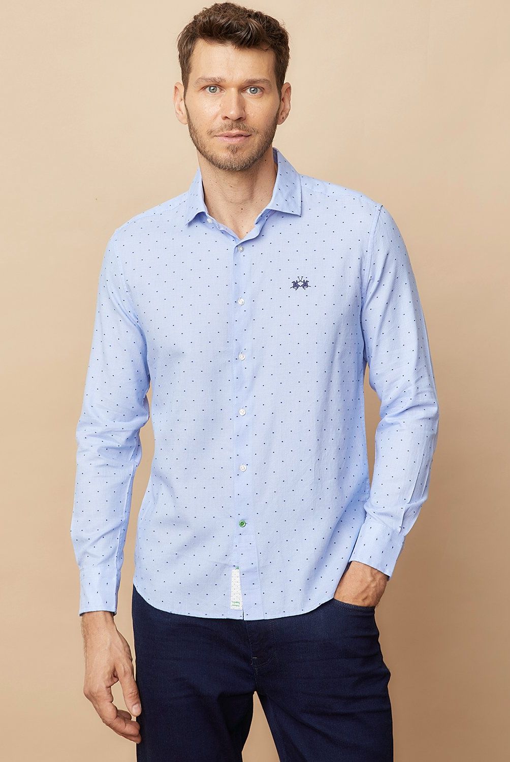 LA MARTINA - Camisa Casual Manga Larga Algodón Hombre La Martina