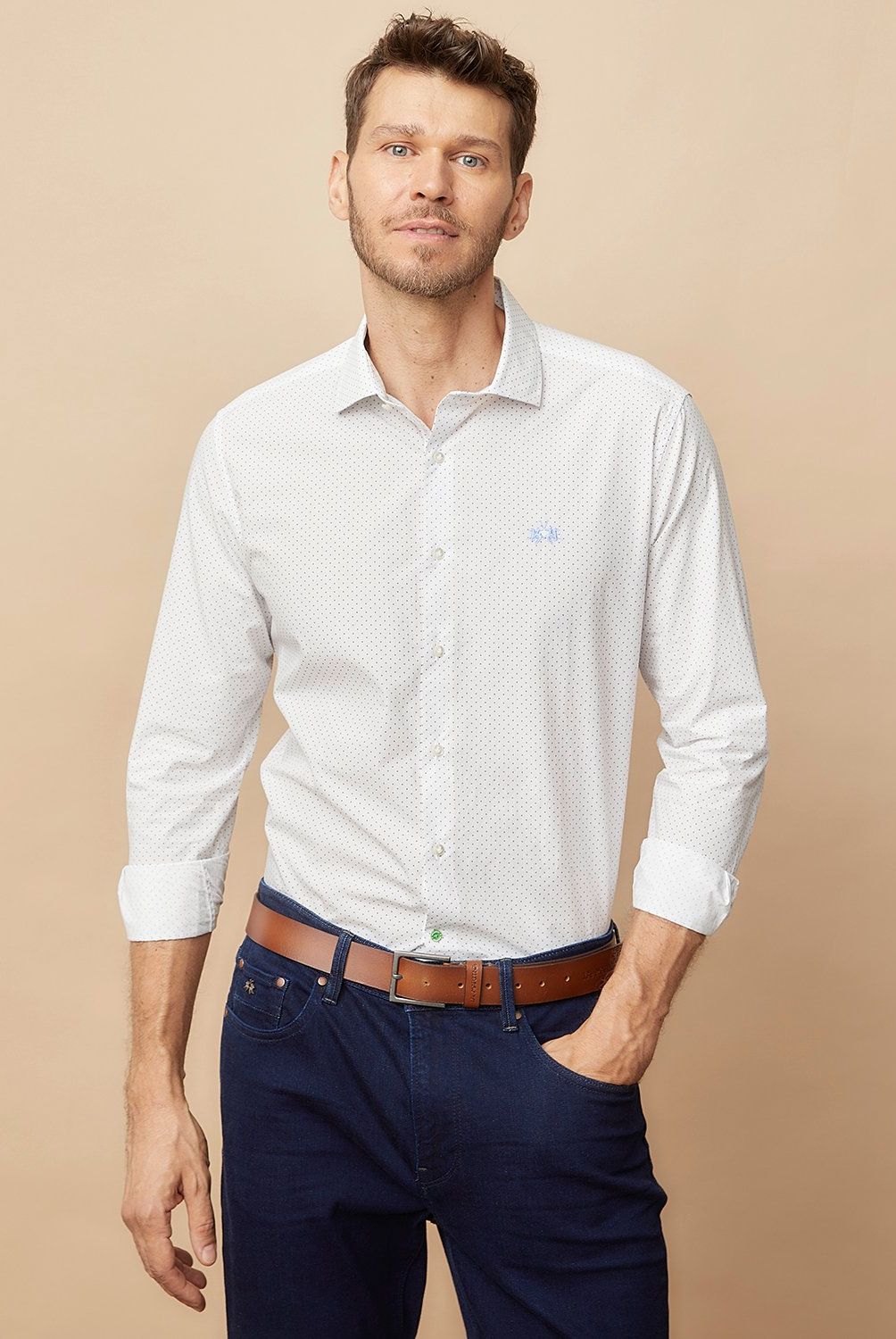 LA MARTINA - Camisa Casual Manga Larga Algodón Hombre La Martina