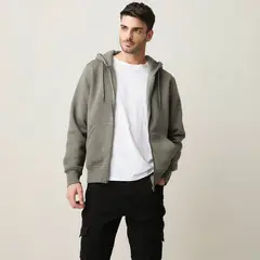 BASEMENT - Polerón Cierre Algodón Manga Larga Regular Fit Hombre