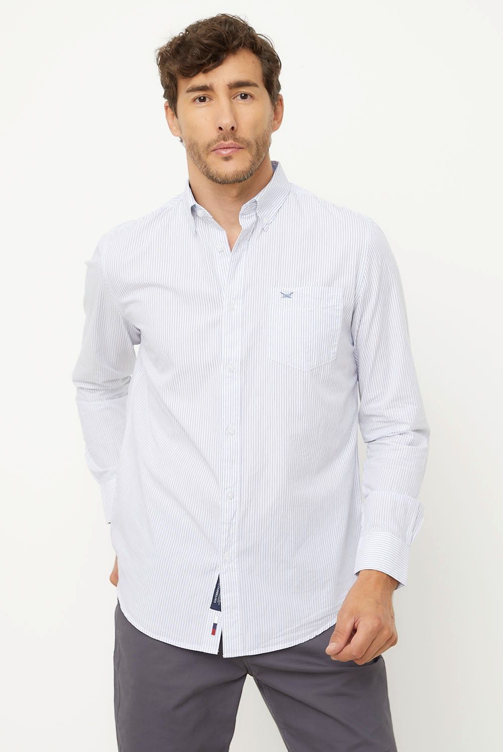 UNIVERSITY CLUB - Camisa Manga Larga Casual Algodón Hombre University Club