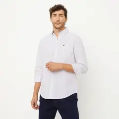 UNIVERSITY CLUB - Camisa Manga Larga Casual Algodón Hombre