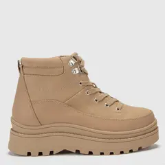 SYBILLA - Botín Plataforma Mujer Beige De Caña Baja