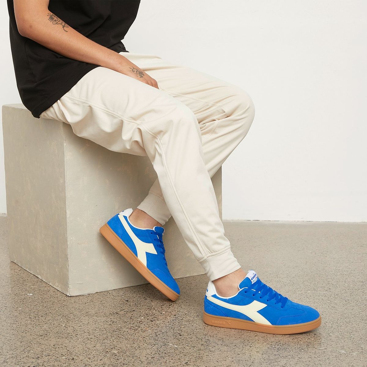 DIADORA - Bamtelo Zapatilla Urbana Hombre Cuero Azul Diadora