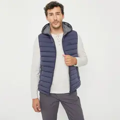 UNIVERSITY CLUB - Chaleco Parka Sin Mangas Hombre Con Capucha