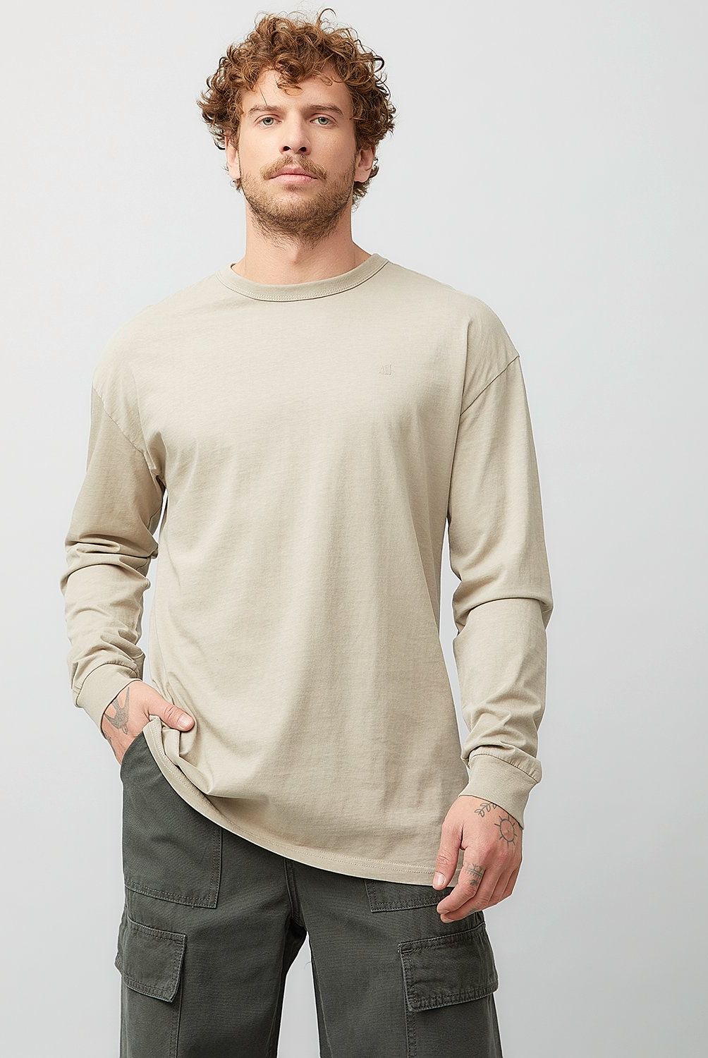 AMERICANINO - Polera Manga Larga Relaxe Fit Algodón Hombre Americanino