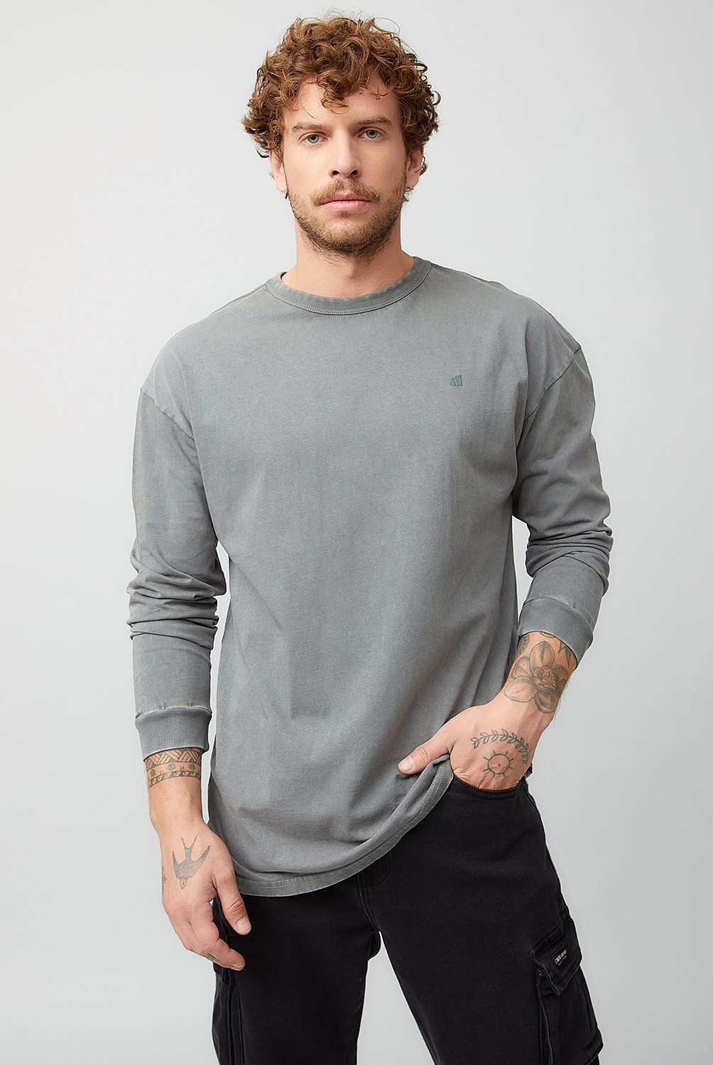 AMERICANINO - Polera Manga Larga Algodón Relaxed Fit Hombre Americanino