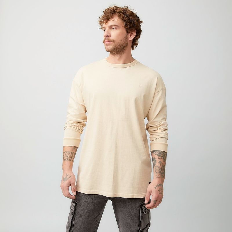 AMERICANINO - Polera Manga Larga Algodón Relaxed Fit Hombre Americanino