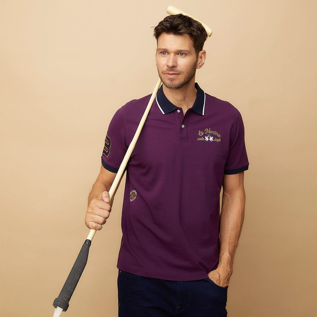 LA MARTINA - Polera Piqué Manga Corta Team Hombre La Martina