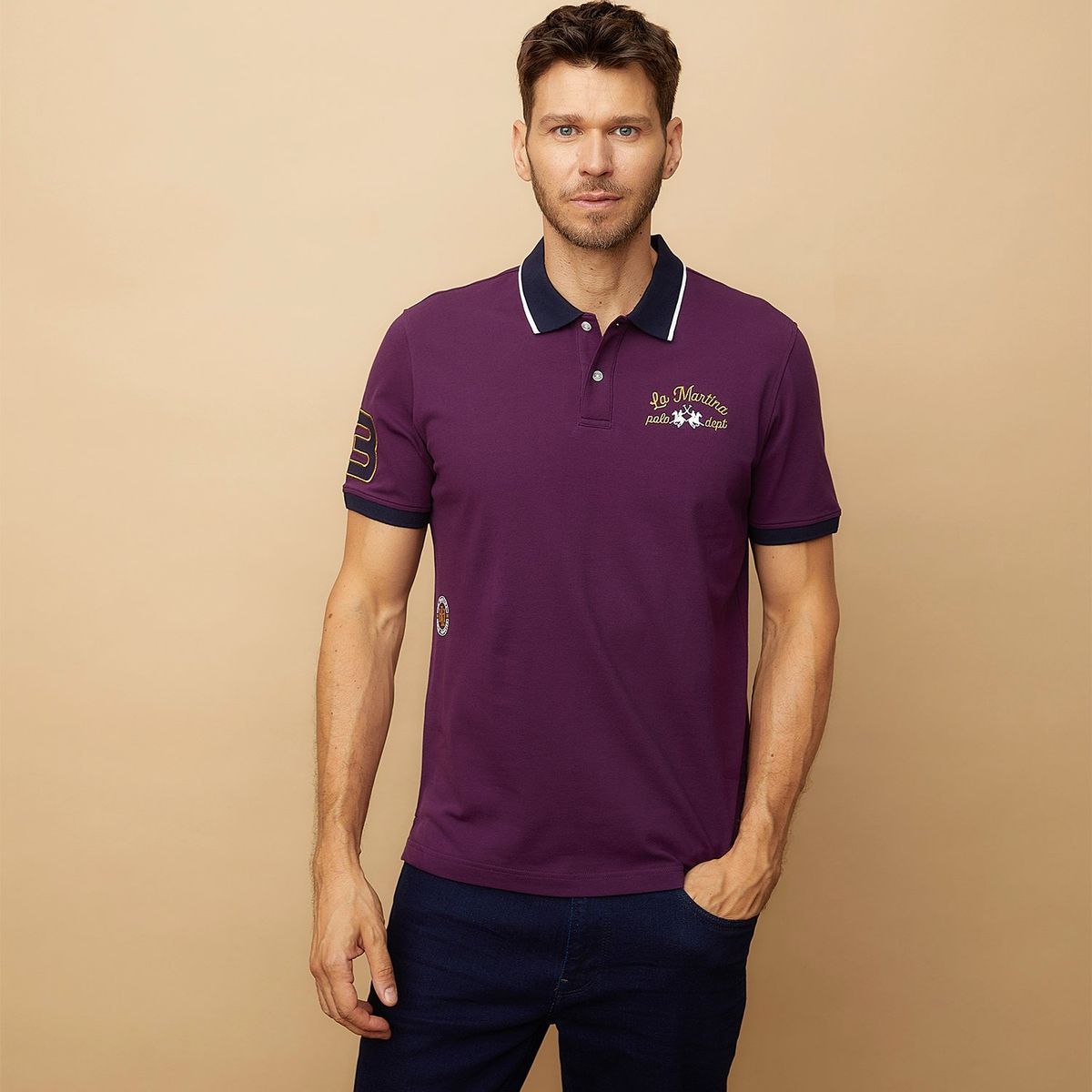 LA MARTINA - Polera Piqué Manga Corta Team Hombre La Martina