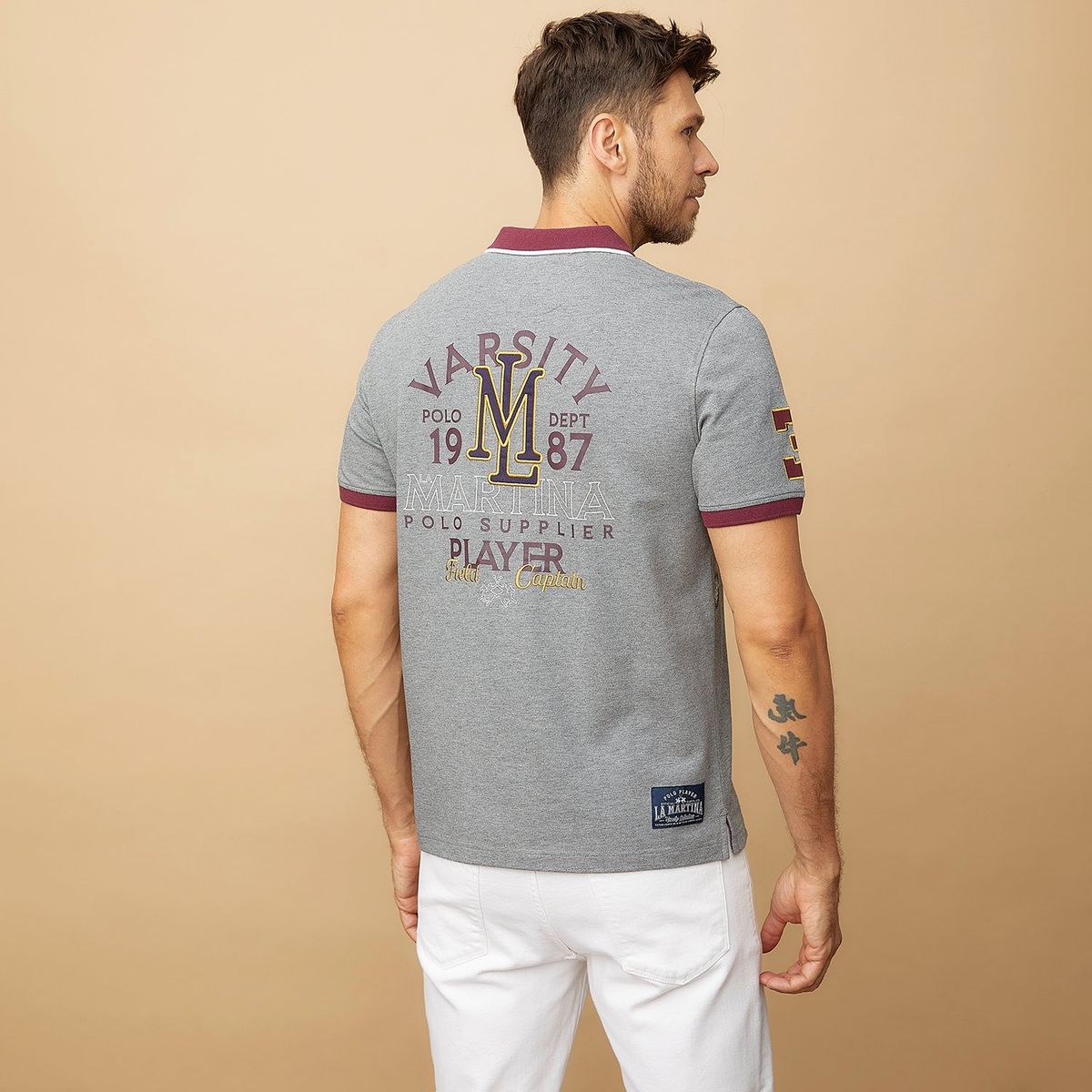 LA MARTINA - Polera Piqué Manga Corta Team Hombre La Martina