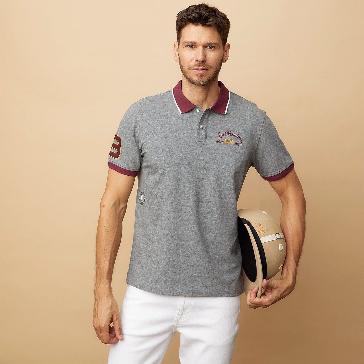 LA MARTINA - Polera Piqué Manga Corta Team Hombre La Martina
