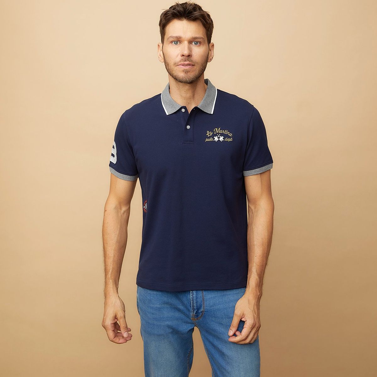 LA MARTINA - Polera Piqué Manga Corta Team Hombre La Martina