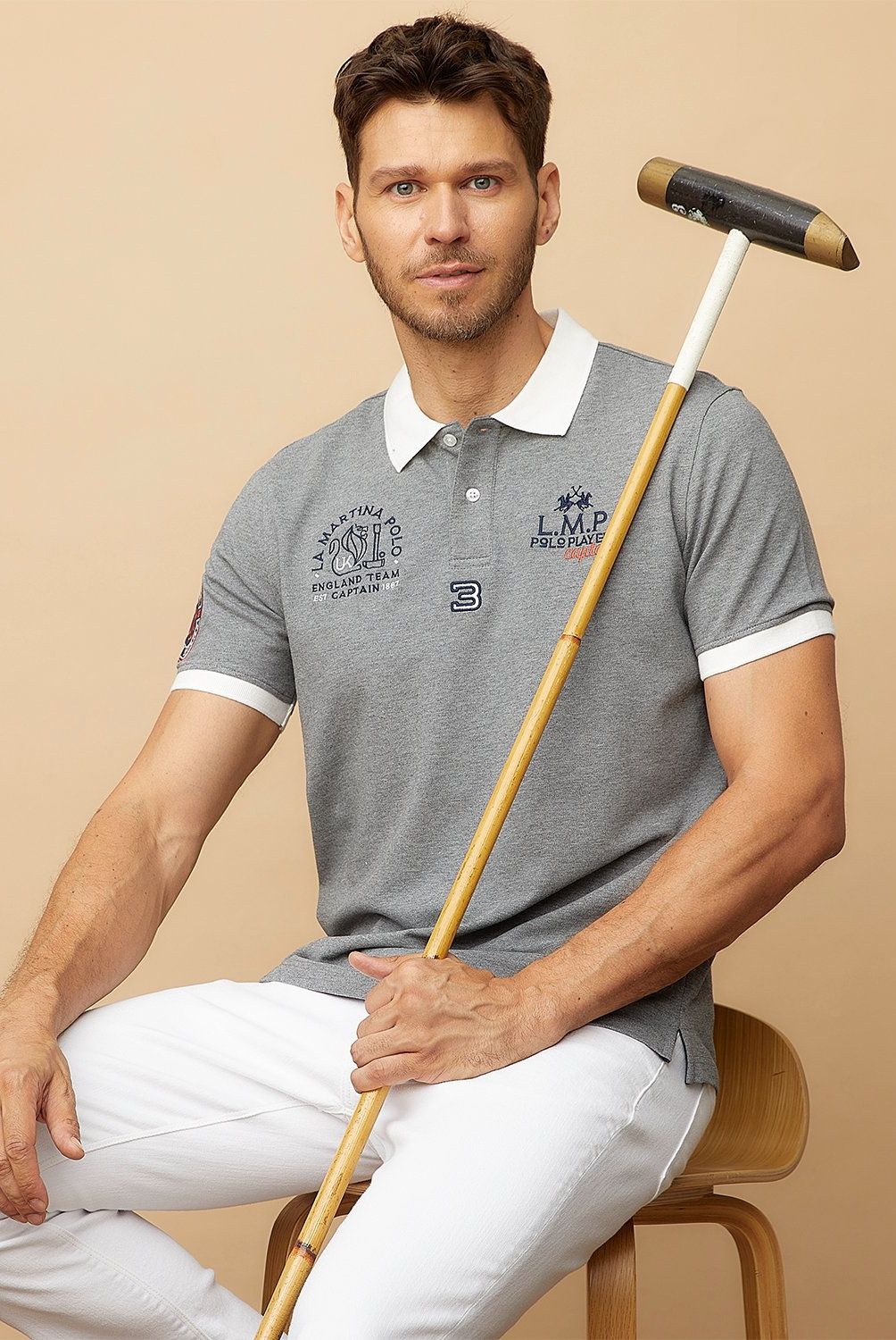 LA MARTINA - Polera Piqué Manga Corta Team Hombre La Martina