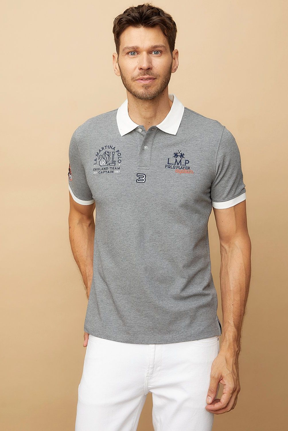 LA MARTINA - Polera Piqué Manga Corta Team Hombre La Martina