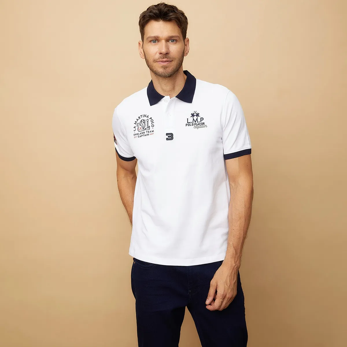 LA MARTINA - Polera Piqué Manga Corta Team Hombre La Martina