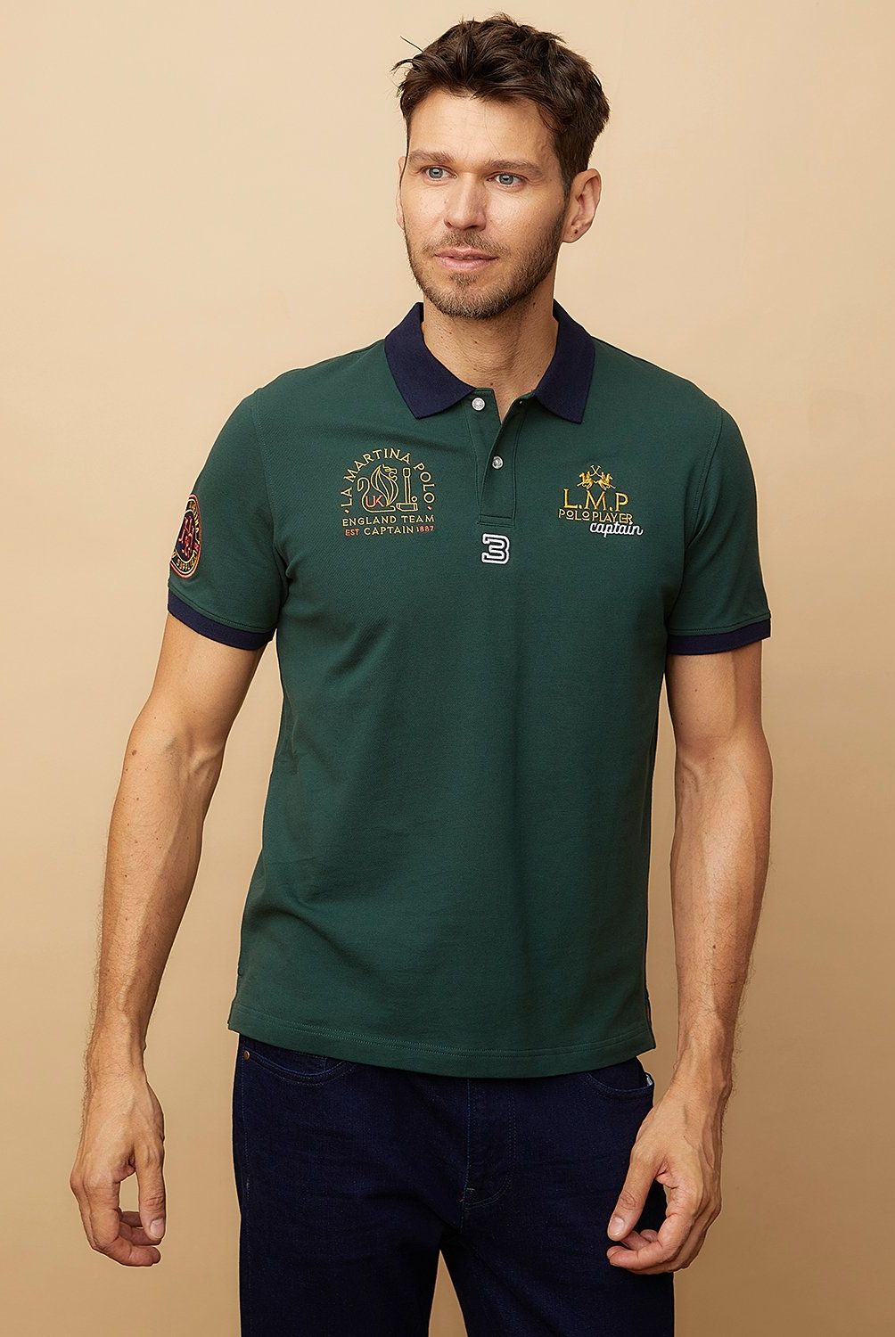 LA MARTINA - Polera Piqué Manga Corta Team Hombre La Martina