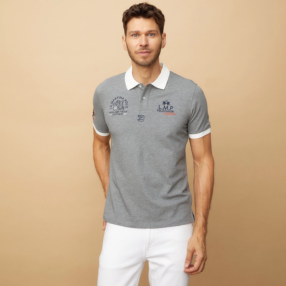 LA MARTINA - Polera Piqué Manga Corta Team Hombre La Martina