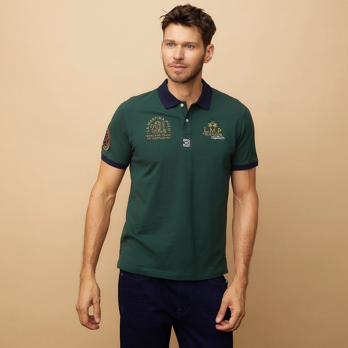 LA MARTINA - Polera Piqué Manga Corta Team Hombre La Martina