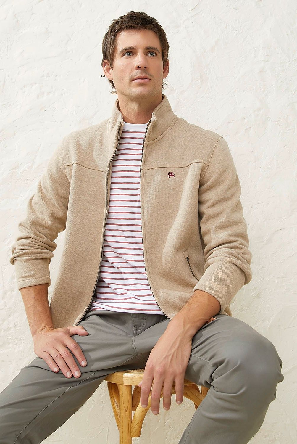 CASCAIS - Polar Cascais Algodón Hombre Manga Larga Cuello Alto Casual