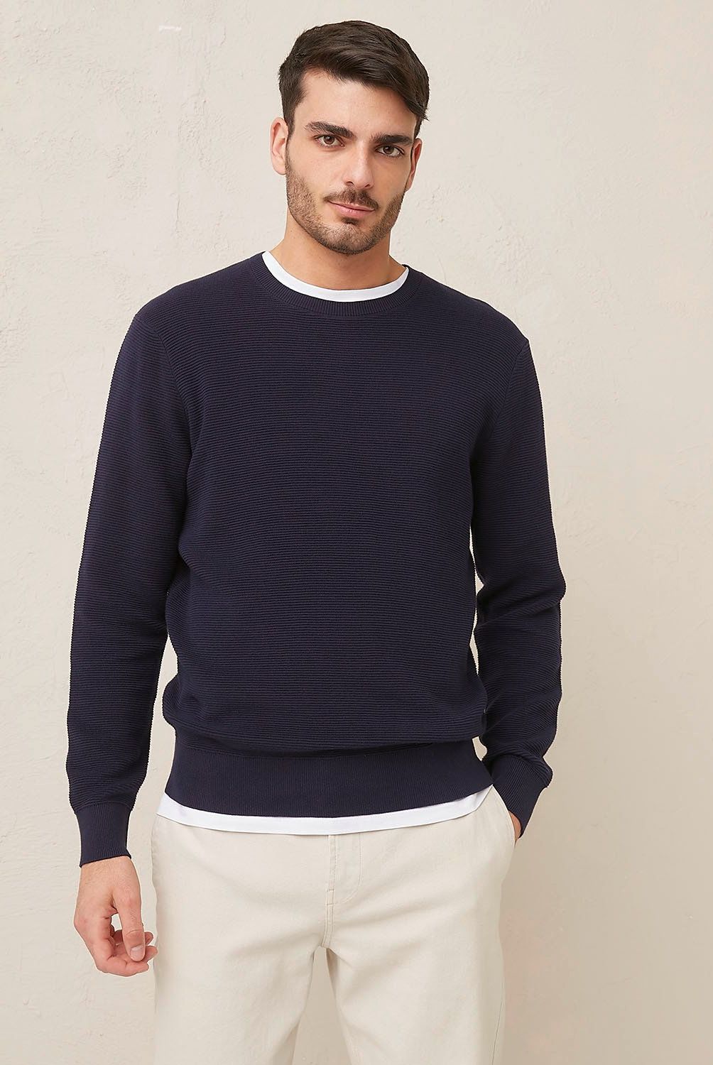 BASEMENT - Sweater Basement Algodón Manga Larga Hombre Diseño Liso