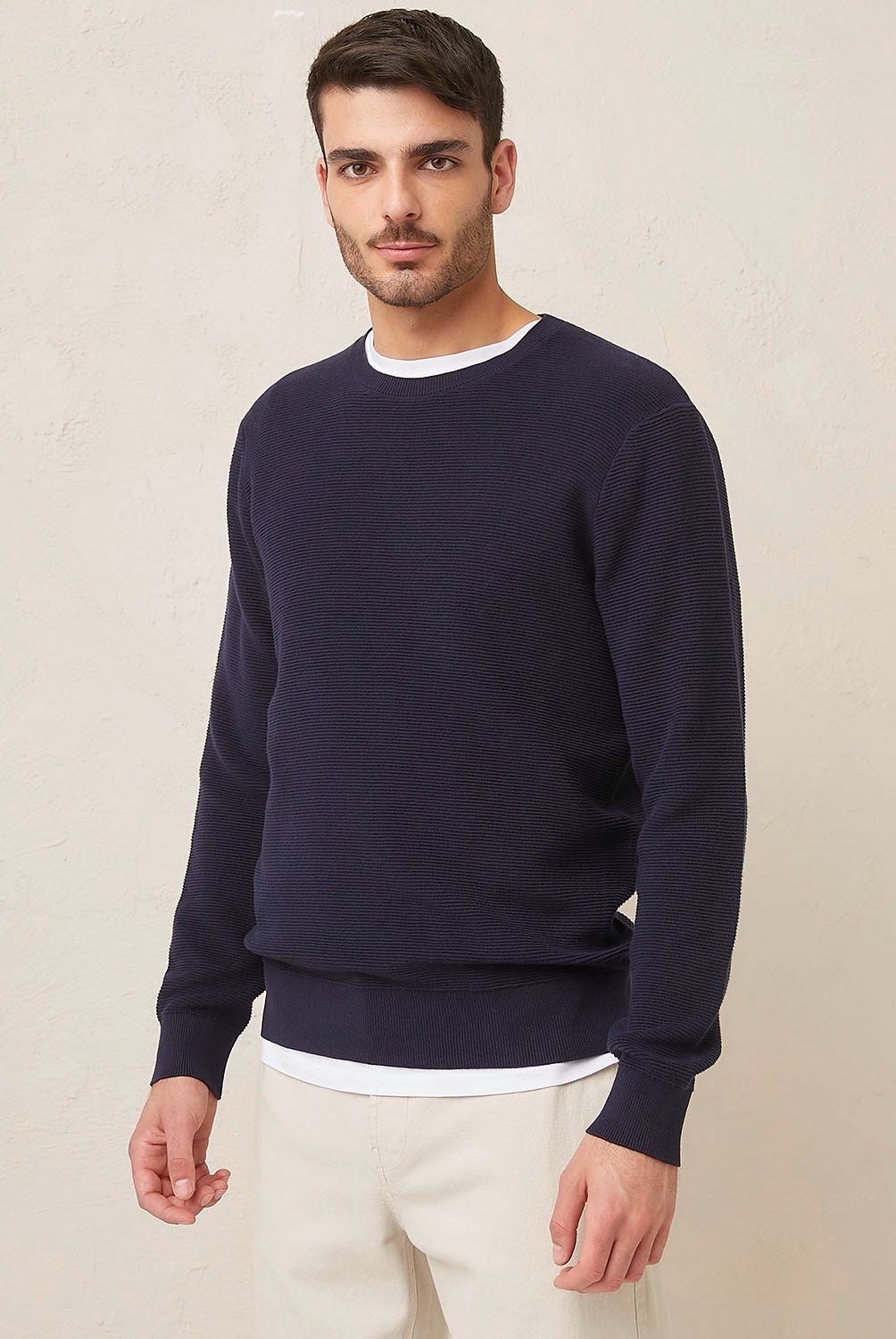 BASEMENT - Sweater Basement Algodón Manga Larga Hombre Diseño Liso