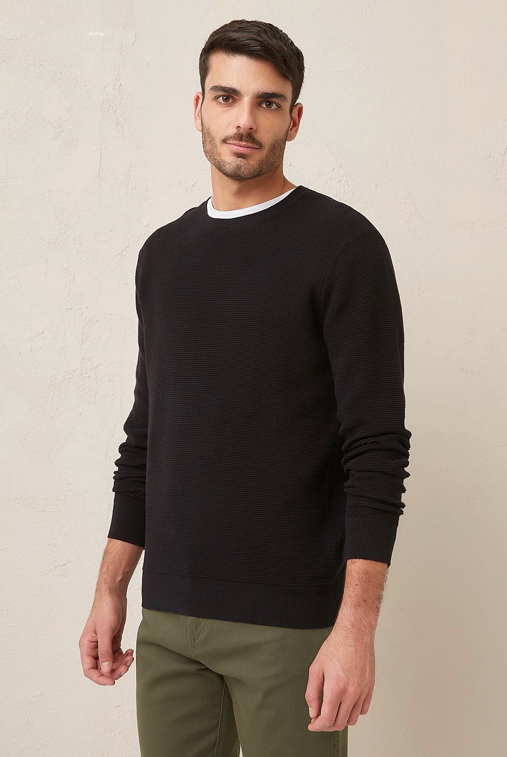 BASEMENT - Sweater Basement Algodón Manga Larga Hombre Diseño Liso