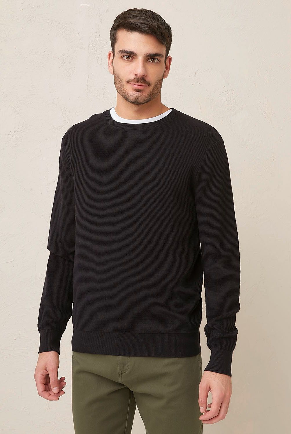 BASEMENT - Sweater Basement Algodón Manga Larga Hombre Diseño Liso